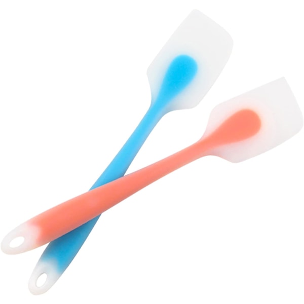 2-pack (blå, orange) köksspatel mini silikonspatel för co