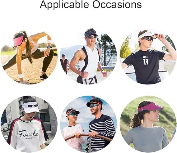 Visor for kvinner - Golf Visor, Justerbar Hestehale Visor Baseball