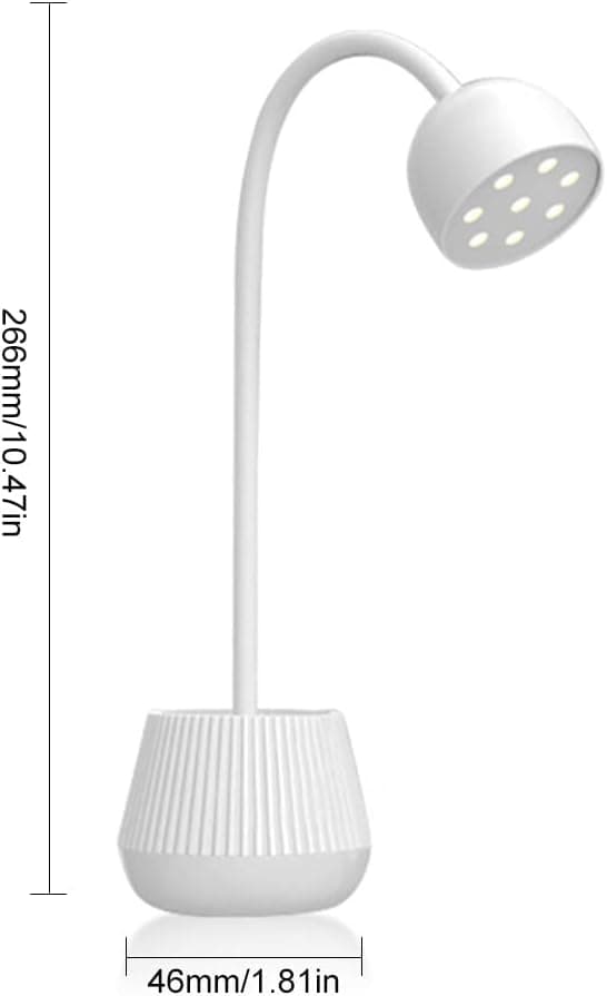 1 stk hvit (Plug Play) Mini UV/LED neglelampe for negleherding, 8 Li