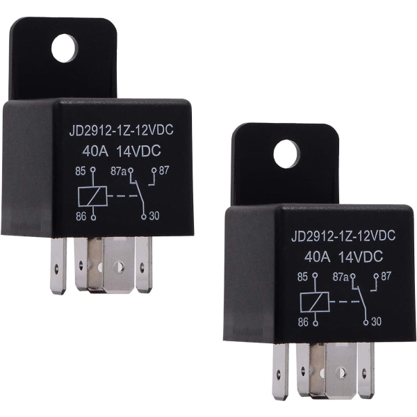 2 kpl rele 12V 40A 5-napainen Spdt, malli nro: JD2912-1Z-12VDC 40A