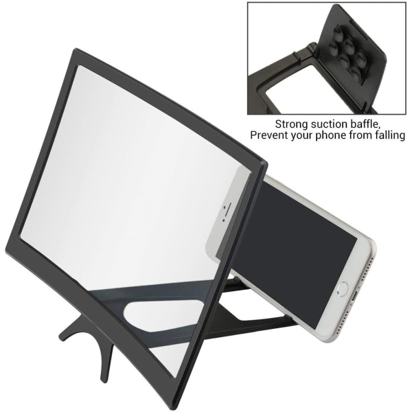 Telefon skærm forstørrelsesglas, 12\" Foldbar 3D skærm Smart Pho