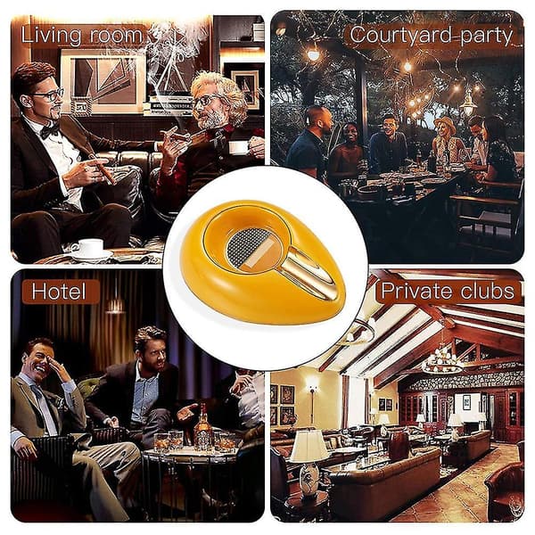 Cigar Gadgets Hem Cigar Askkopp Bärbar Keramisk Askkopp Gul