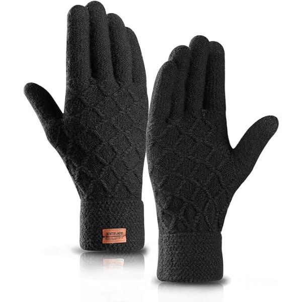 Pekskärmshandskar för män Vintervarma stickade handskar med mjukt foder thermal för män och kvinnor