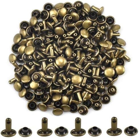 100 sæt bronze 8mm lædernitter dobbelt nitte rørnitte stud
