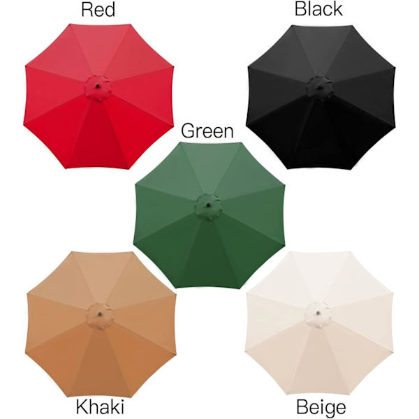 Reserveparasollovertræk - 8 ribben - 3m - Vandtæt - UV-beskyttelse - Udskiftningsstof - Khaki (farve)