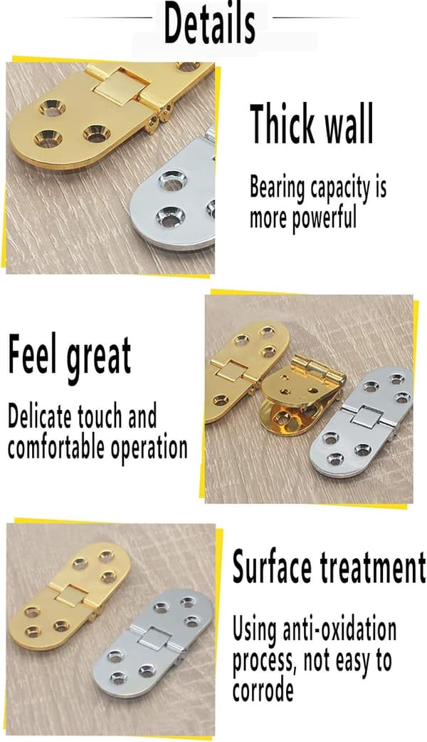 Folding Table Hinges - For Kitchen Tables, Sewing Machines, Offic
