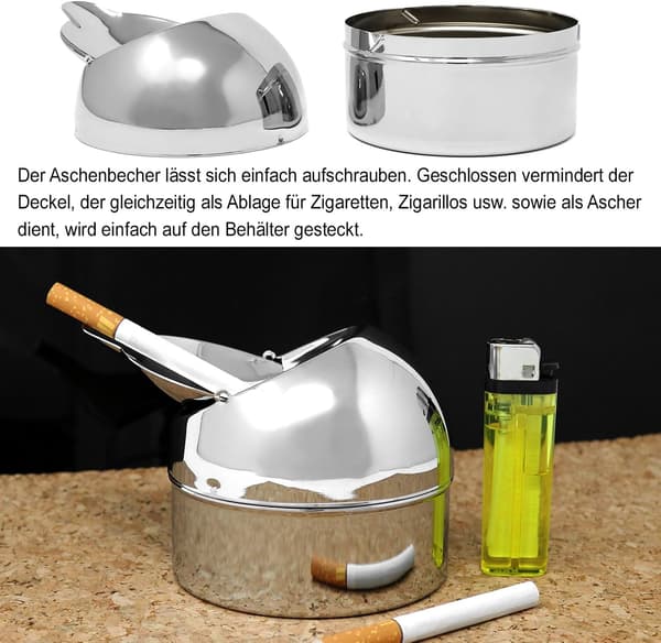 Askebæger med foldefunktion - Sammenklappelig askebæger med metal lås - Askebæger med foldefunktion