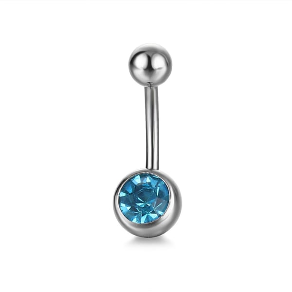 316L Kirurgisk Stål Navlepiercing, Klar CZ Navlepiercing, 14G
