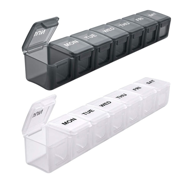 French Weekly Pill Organizer, 7 Day Pill Organizer med 14 Compar