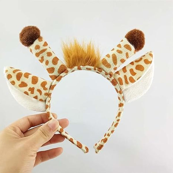 Dyrekostumesæt til børn med girafhornpandebånd, hale og b