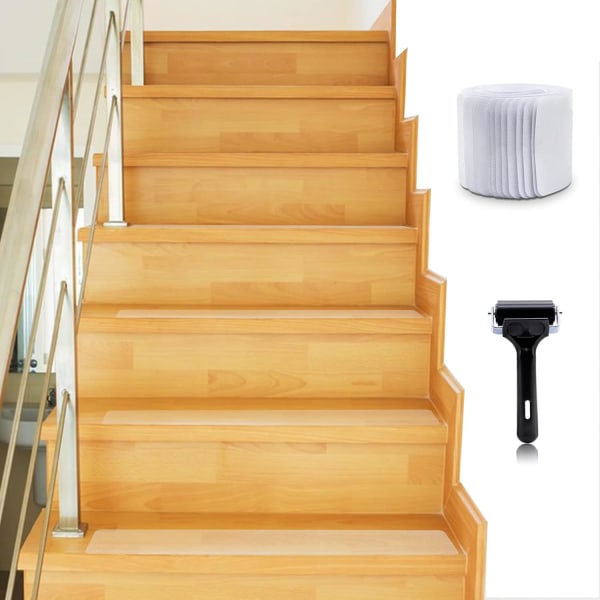 15-pack halkfria självhäftande trappsteg, 10 x 60 cm PEVA-säkerhetstejp