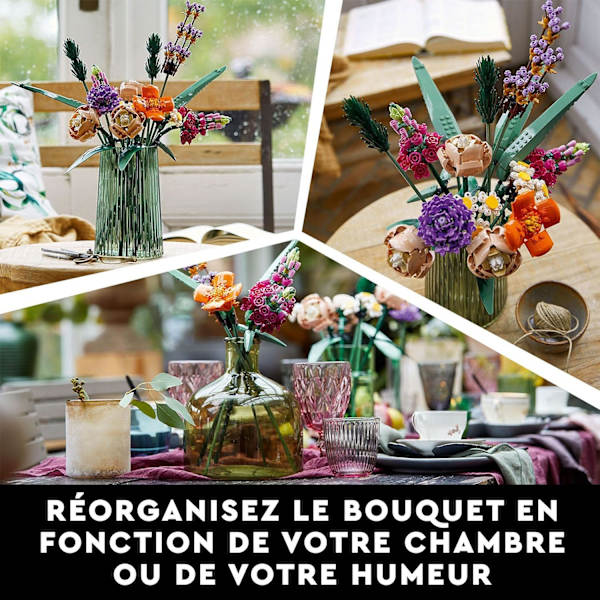 Bukett med blommor, set med konstgjorda blommor att bygga, jul