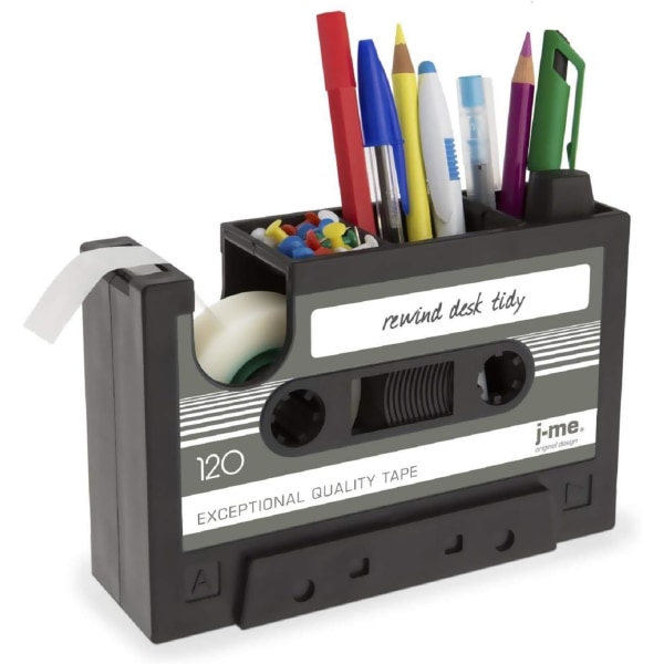 Retro kassettdispenser for skrivebord, blyantholder, pennbeholder,