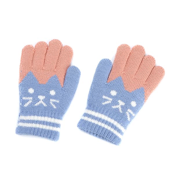 1 par blå 2-6 år handsker vinter efterår varm fuld finger mitte