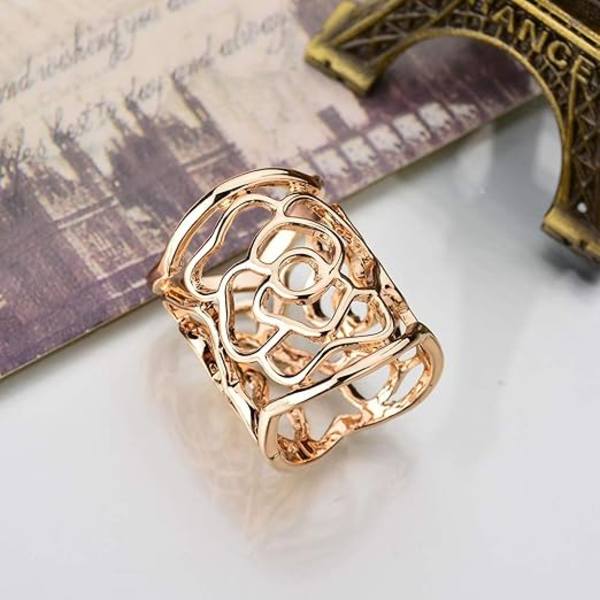 1 Styck Scarf Ring Hollow Out Rose Scarf Ring Brosch Bröllop Chic