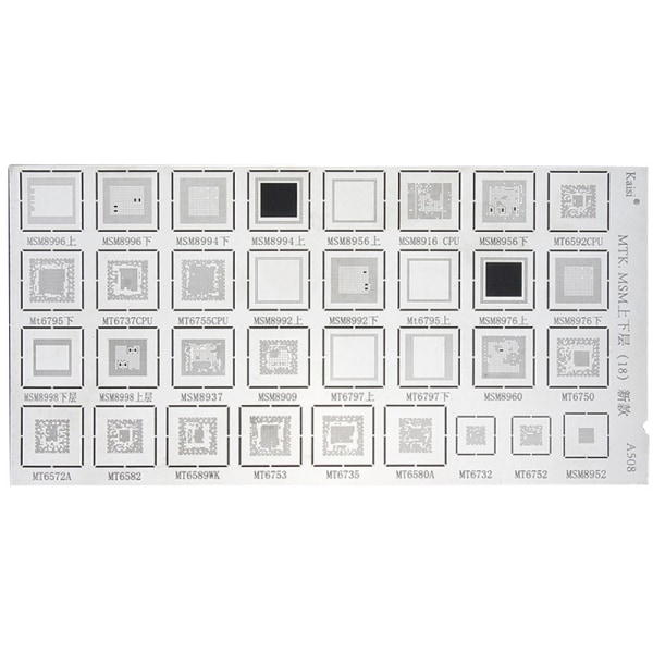 4 stk. Universal Bga Stencil Til Mtk Msm Ipad Cpu Ram Pm Power Ic R