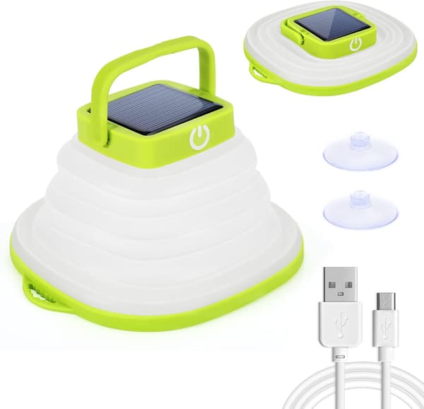 Campinglyslykt, solcelledrevet LED-lampe Foldable LED Lanter