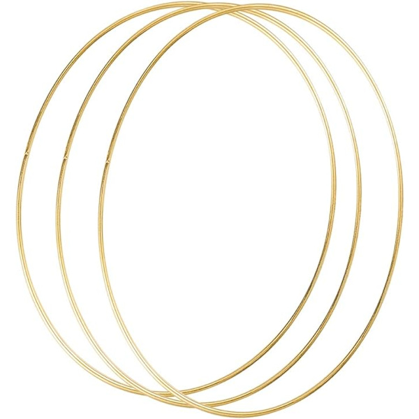 Set med 3 metallringar för bröllopskrans, drömfångare och macramé