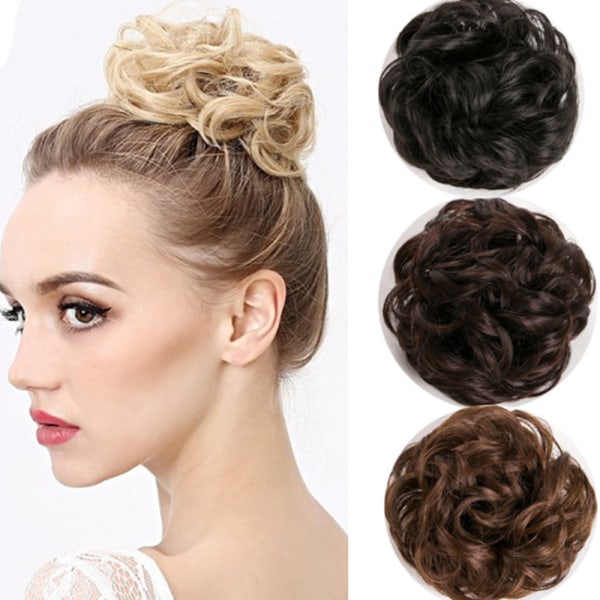 Messy Bun Hårstykke Krøllet Stor Bun Bun Extension Syntetisk Mess