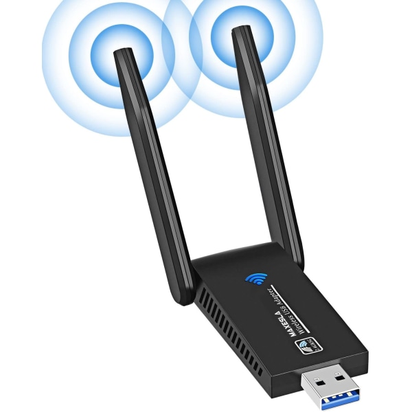 Kraftfull AC1300Mbps Wi-Fi-adapter, Dual Band USB 3.0 Wi-Fi-adapter