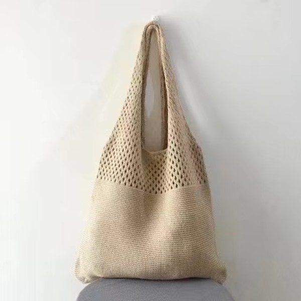 1 st Khaki Canvas Axelväska Designer Stickade Handväskor Dam Lar
