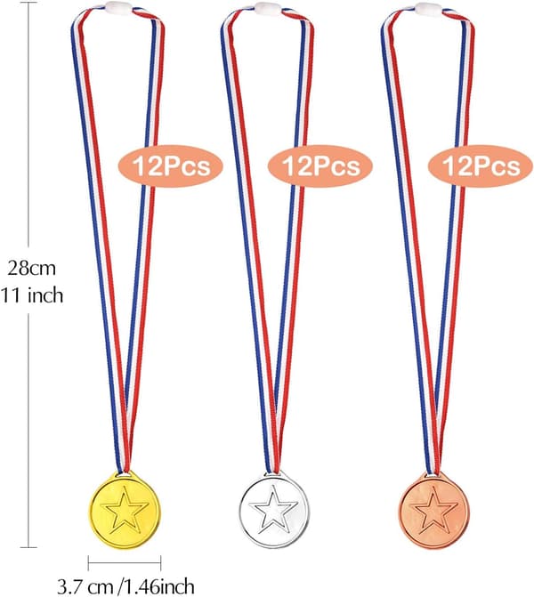 Vinnare medaljer Barn plast guldmedaljer Silvermedaljer och brons M