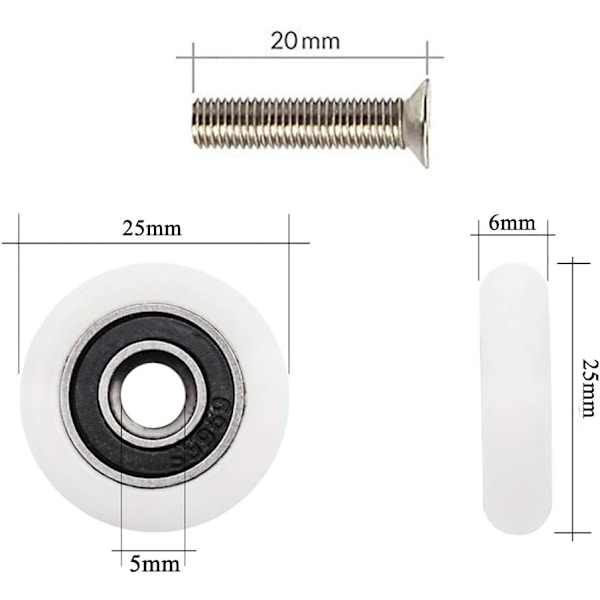 Dusjrull - Dusjrull - 19 mm, 8 stykker