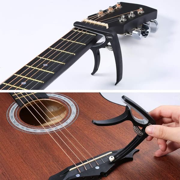 60 stk. guitar tilbehørssæt inklusive plektre, tuner, capo, 3 i 1