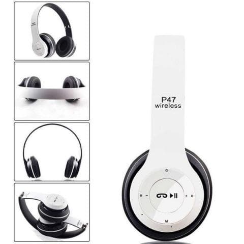 Trådløse Bluetooth-hovedtelefoner On-ear med mikrofon Hvid