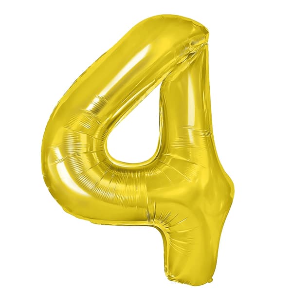 Folieballon Nummer 4 Guld 40 cm guld gold