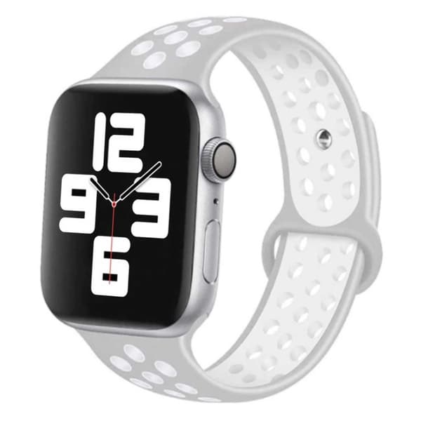 Apple Watch 38/40/41 Armbånd Silikon Sportsarmbånd Grå Hvit Grå gray