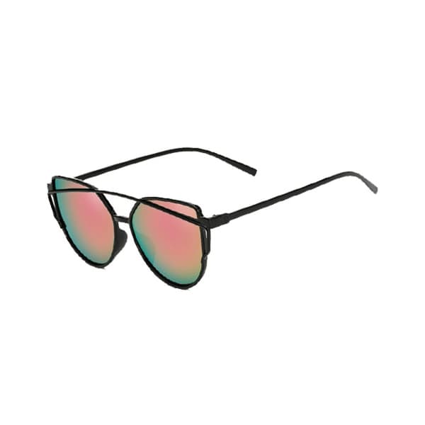 Retrosunglassit musta vaaleanpunainen lasi musta black