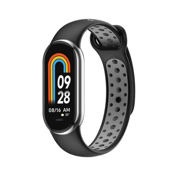 Silikoniranneke Xiaomi Mi Band 8:lle Musta+Harmaa