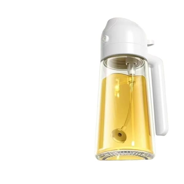 470 ml oliesprayflaske, fortykket glasoliedispenser med spray- og hældefunktion hvid White