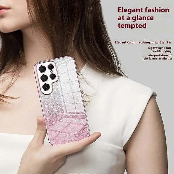 Elektrobelagt Gradient Glitter TPU-deksel til Samsung Galaxy S25 Ultra - Grønn