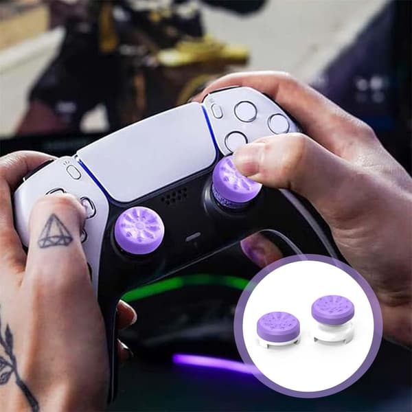 2-pak tommelfingergreb, silikone joystick-greb til PS4 PS5-controller for at hjælpe med sigte, controller og reducere træthed i tommelfingeren