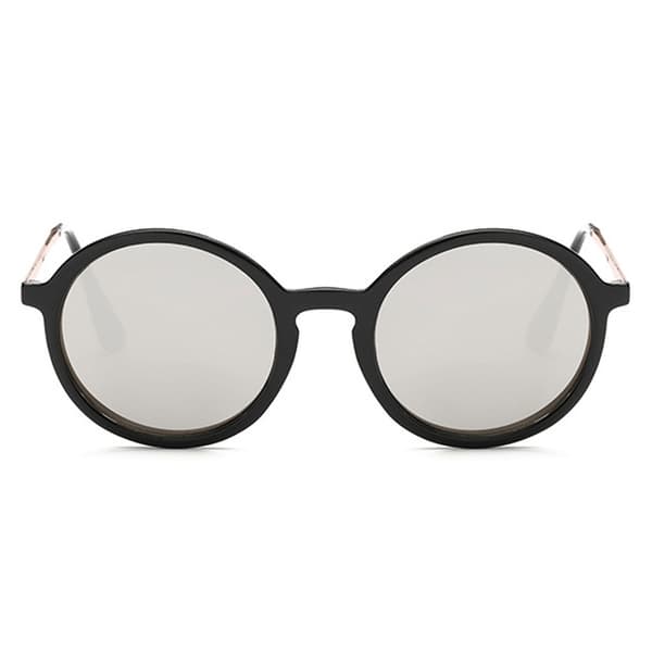 Svarte runde solbriller med speilglass black