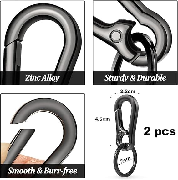 2 kpl Avaimenperä, Avaimenperäklipsi, Karabiner-avaimenperä, Metallinen avaimenperä