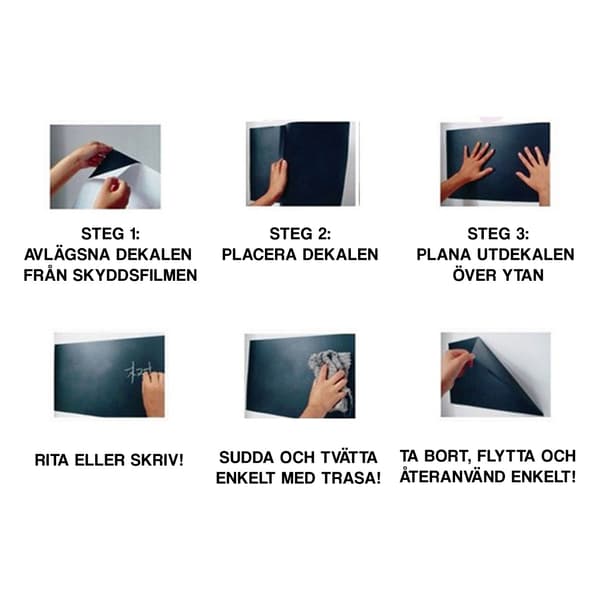 Seinätarra Iso liitutaulu Liitutaulu 45x200cm musta black