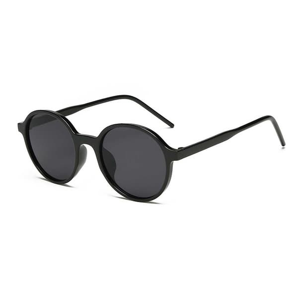 Runda svarta solglasögon Retro svarta black