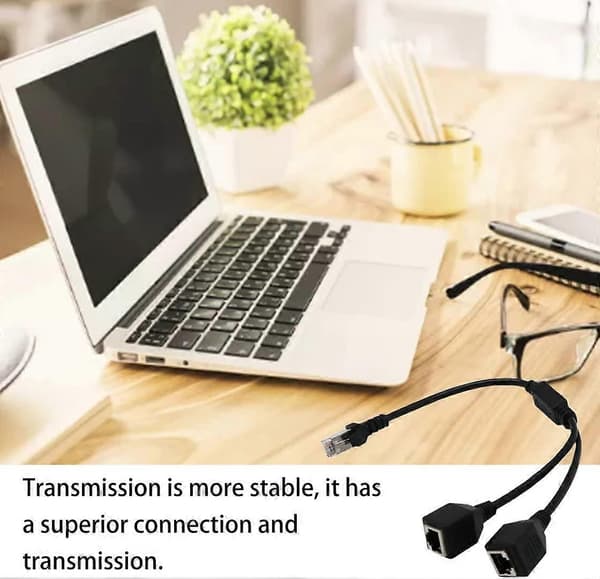 Netværks Splitter Adapter Kabel RJ45 1 Han til 2 Hun Socket Porte Ethernet LAN Kabel Netværks Splitter Adapter