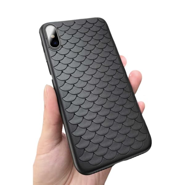 iPhone XS Max Mobilskal Flätat Svart Läder Svart black