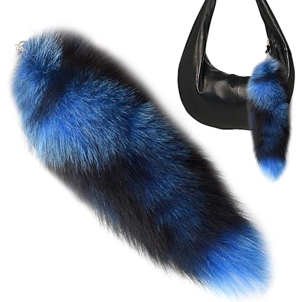 1 st Rävsvanshänge, Fluffig Svans Nyckelring, Rävsvans Nyckelkedja, Väskdekoration Hänge, Bilnyckelhänge, Mjuk Plysch Nyckelring 40cm