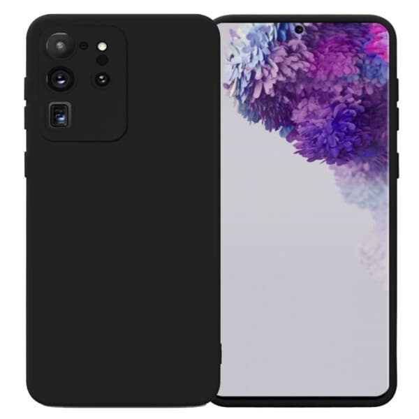 Ohut Galaxy S20 Ultra -kotelo linssinsuojalla, musta black