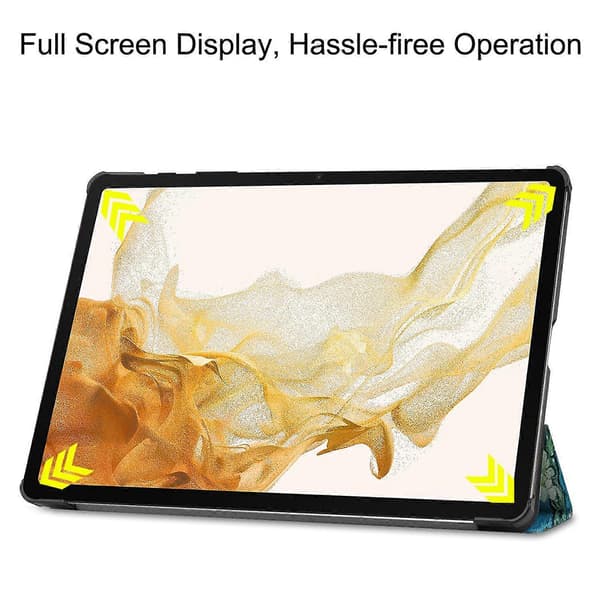 Til Samsung Galaxy Tab S10+ Etui Mønstertryk Læder Stand Tablet Cover - Abrikosblomst