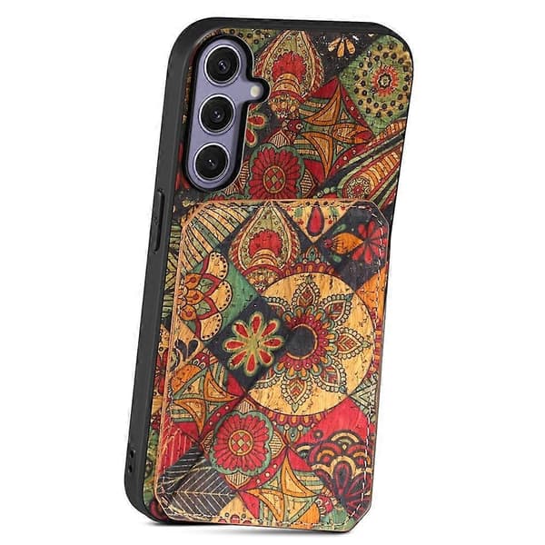 Etui til Samsung Galaxy S25+ med kortholder, stander og blomstermønster i læder - Efterår