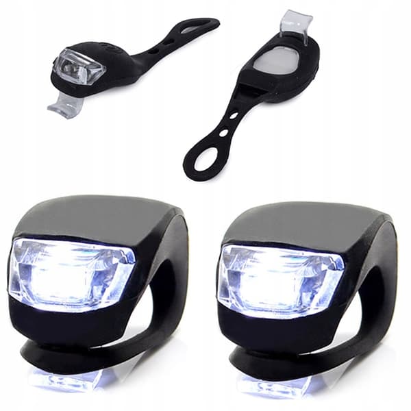 2 stk LED sykkellykter med batteri Svart