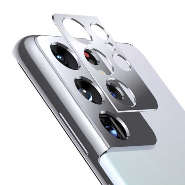 Galaxy S21 Ultra Linsedeksel Kameralinsebeskytter Sølv silver