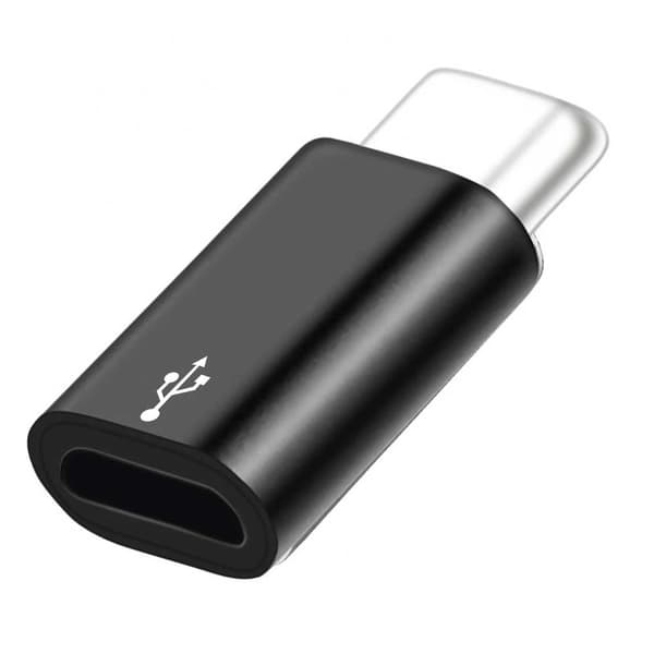 Android Micro USB till USB C OTG-adapter svart black
