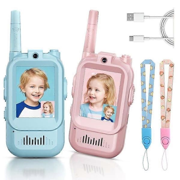 Video Walkie Talkies til børn, håndholdt genopladelig videointercom til børn, til udendørs brug